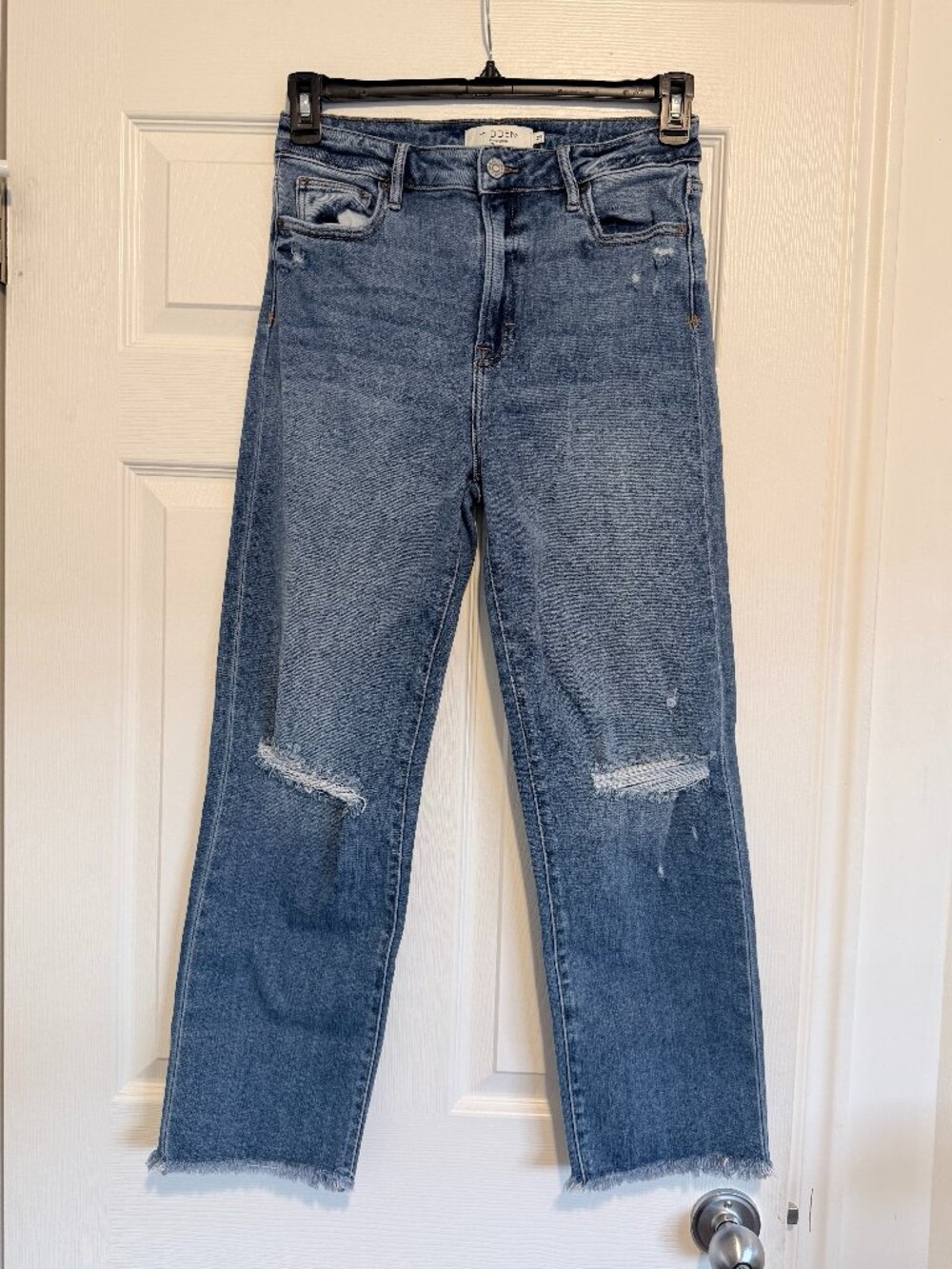 Hidden Jeans High Rise Distressed Straight Leg Crop Jeans Size 29